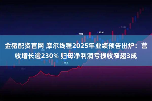 金猪配资官网 摩尔线程2025年业绩预告出炉：营收增长逾230% 归母净利润亏损收窄超3成