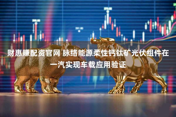 财惠赚配资官网 脉络能源柔性钙钛矿光伏组件在一汽实现车载应用验证